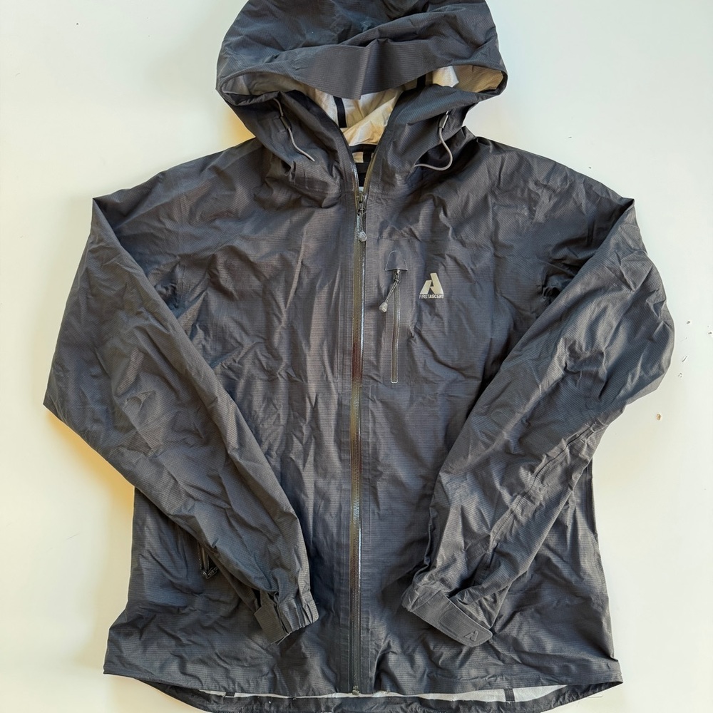 Eddie Bauer First Ascent Weather Edge Pro Waterproof Rain Jacket Shell Black XL